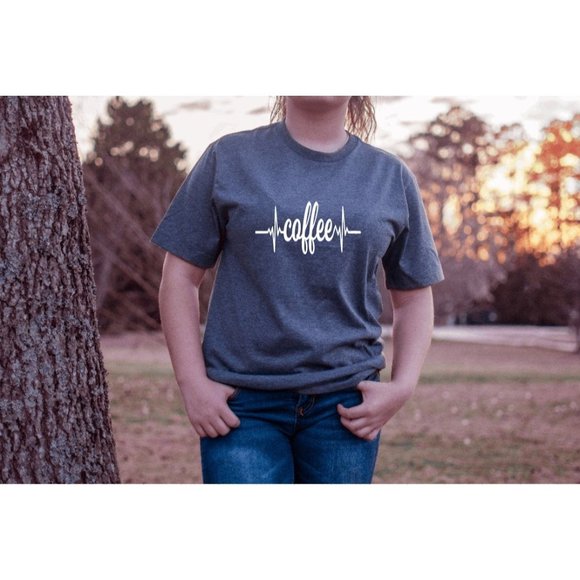 Coffee Heartbeat Women's T Shirt - Picture 1 of 8
